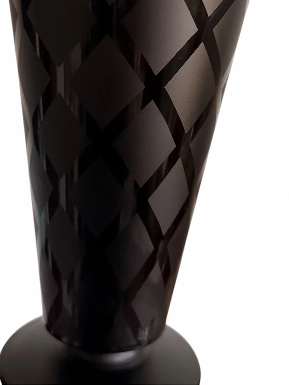 Tiffin Black Sleek Geometric Glass Accent Vase